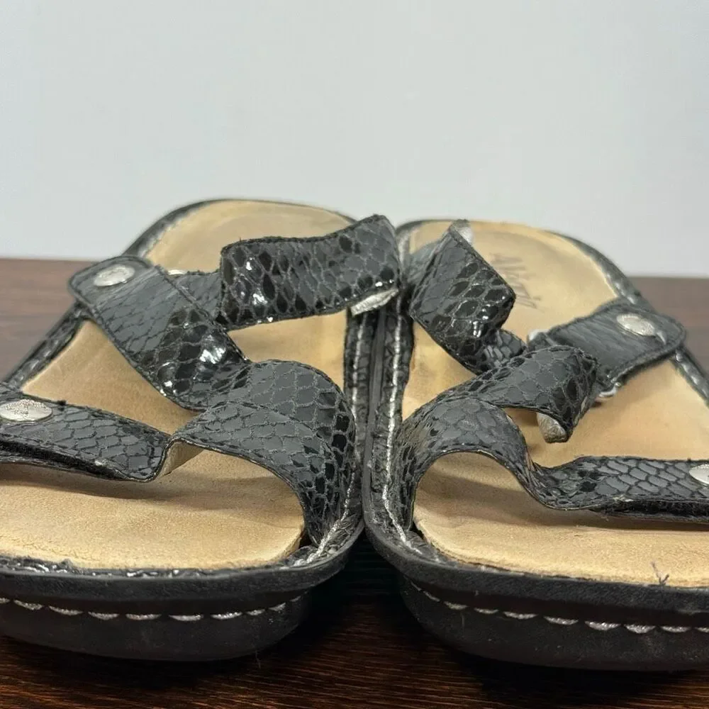 Alegria Womens Venice black leather slide sandal ven 701 size 38 1.5